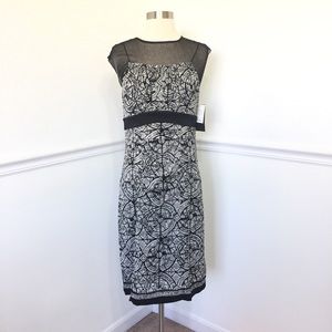 Nicole Miller Collection Black Silk Midi Dress